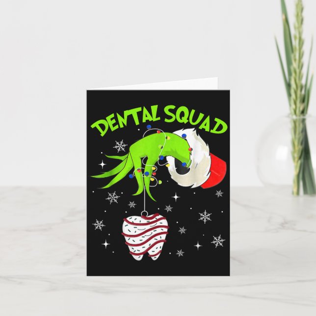 Christmas Dental Squad Cute Dentist Dental Hygieni Kort (Framsida)