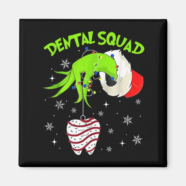 Christmas Dental Squad Cute Dentist Dental Hygieni Magnet (Framsidan)