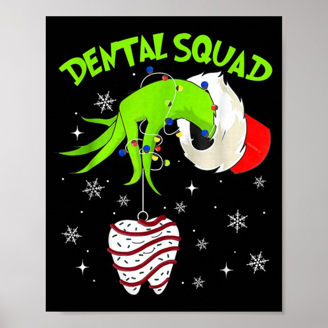 Christmas Dental Squad Cute Dentist Dental Hygieni Poster (Framsidan)