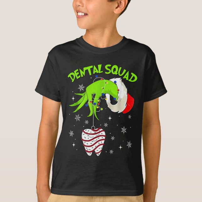 Christmas Dental Squad Cute Dentist Dental Hygieni T Shirt (Framsida)