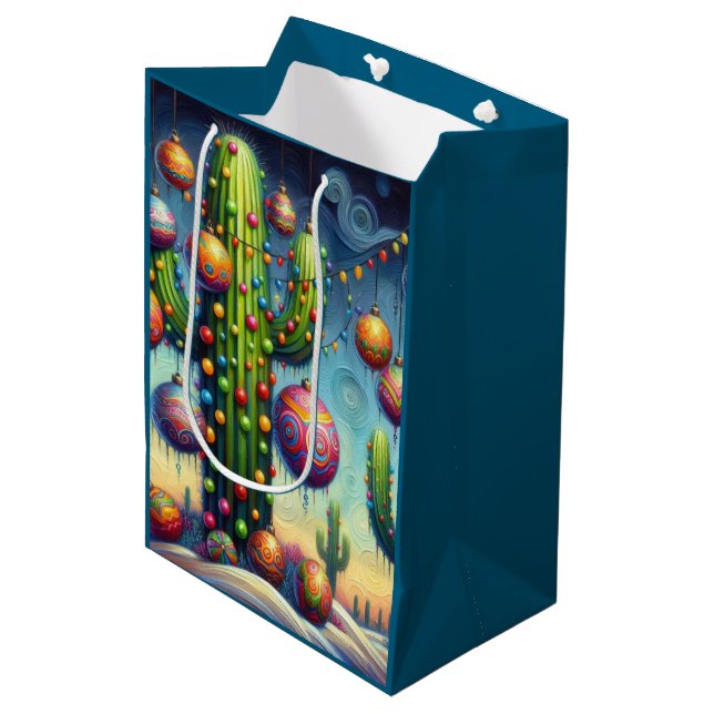 Christmas Desert Southwest Saguaro Cactus Seasonal (Framsidan Vinklad)