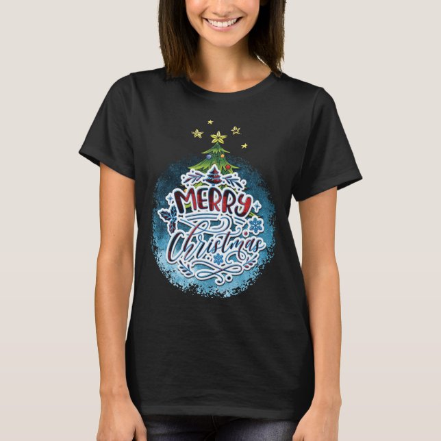 Christmas design Merry Christmas snow globe T Shirt (Framsida)