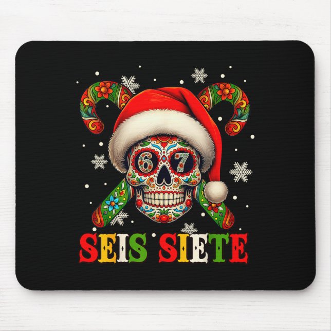 Christmas Dia De Los Muertos Sugar Skull Seis Siet Musmatta (Framsidan)
