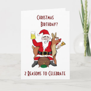 CHRISTMAS & DIN BIRTHAY=FÅ DEN HÄR PARTY STARTAD HELGKORT