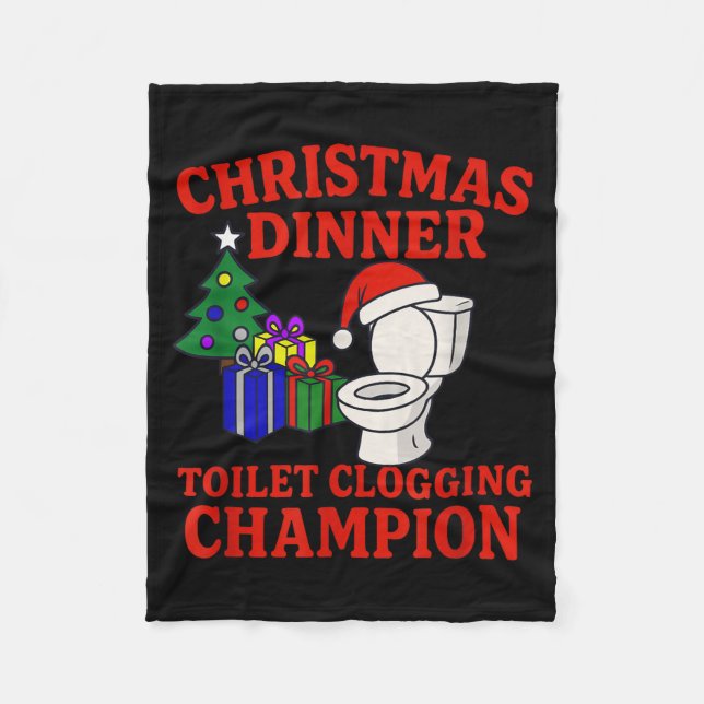 Christmas Dinner Toilet Clogging Chamon _ Funny Ch Fleecefilt (Framsidan)