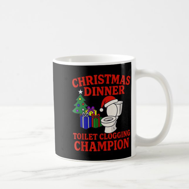 Christmas Dinner Toilet Clogging Chamon _ Funny Ch Kaffemugg (Höger)