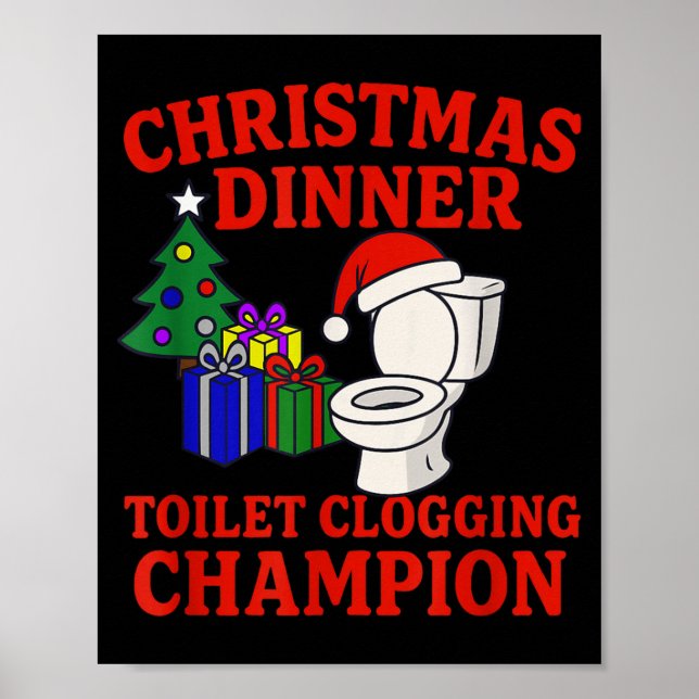 Christmas Dinner Toilet Clogging Chamon _ Funny Ch Poster (Framsidan)