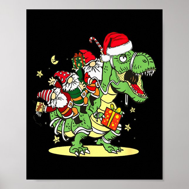 Christmas, Dino, Ugly Xmas, Trex Dinosaur, Gnome  Poster (Framsidan)