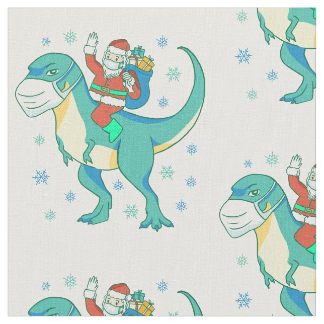 christmas dinosaur ansikte mask, Santa Tyg (Närbild)