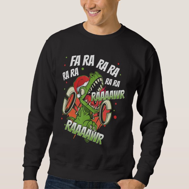 Christmas Dinosaur Fa Ra Ra Ra Rawr Rex  Xmas Boys Lång Ärmad Tröja (Framsida)
