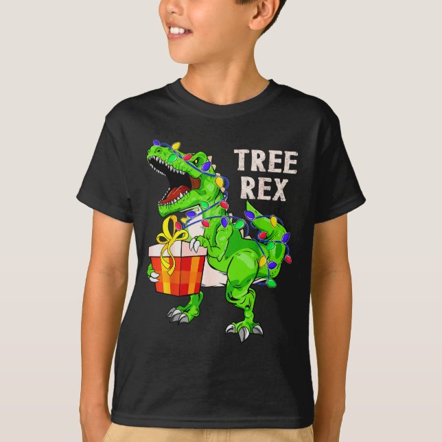 Christmas Dinosaur Shirt Tree Rex Pajamas Xmas Men T (Framsida)