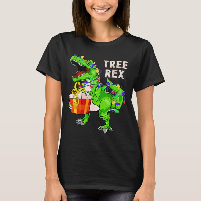 Christmas Dinosaur Shirt Tree Rex Pajamas Xmas Men T (Framsida)