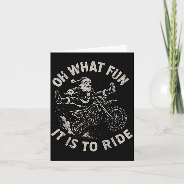 Christmas Dirt Bike Santa Motocross Born To Sleigh Kort (Framsida)