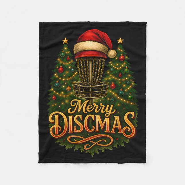 Christmas Disc Golf Merry Discmas  Fleecefilt (Framsidan)