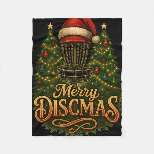 Christmas Disc Golf Merry Discmas  Fleecefilt (Framsidan)