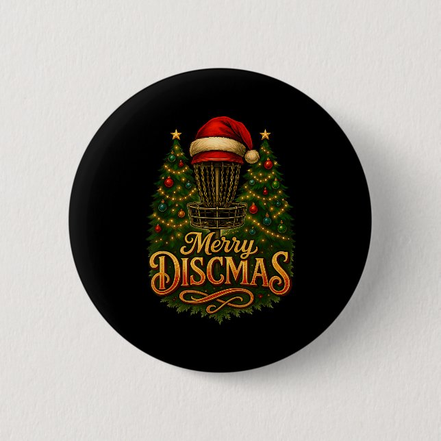 Christmas Disc Golf Merry Discmas  Knapp (Framsida)