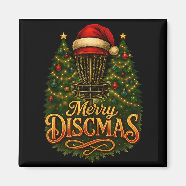 Christmas Disc Golf Merry Discmas  Magnet (Framsidan)