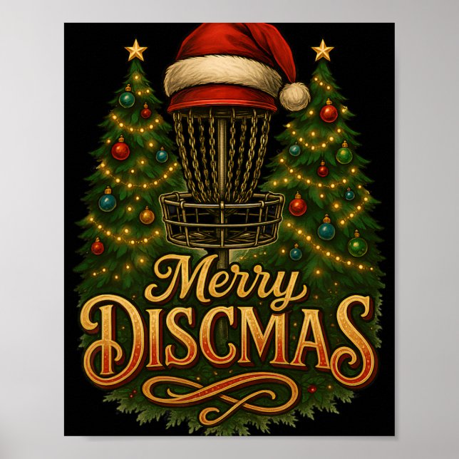 Christmas Disc Golf Merry Discmas  Poster (Framsidan)