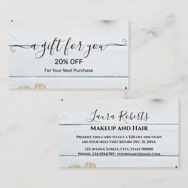 Christmas Discount Card – Festive Holiday Savings Rabattkort (Fram/baksida)