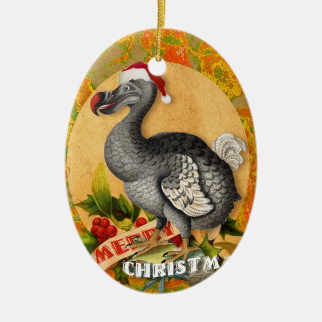 Christmas Dodo Bird Julgransprydnad Keramik (Framsidan)