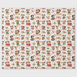 Christmas Dog And Gift Bone Colourful Xmas Presentpapper