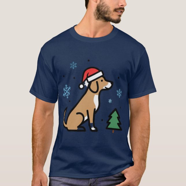 Christmas Dog Cute Santa Puppyee Merry Woofmas Hol T Shirt (Framsida)