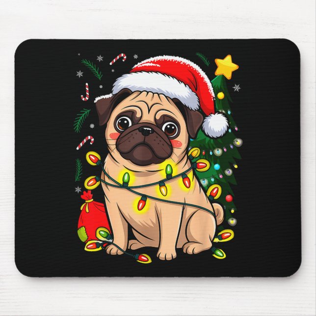 Christmas Dog Santa Clause Pug Puppy X-mas  Musmatta (Framsidan)