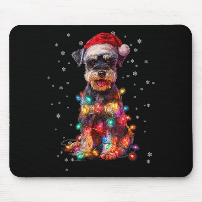 Christmas Dog Schnauzer Santa Xmas Women Men Kids  Musmatta (Framsidan)