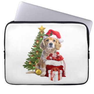 Christmas Dog With Tree Laptop Fodral