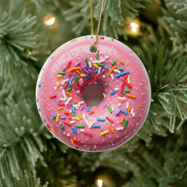 CHRISTMAS DONUT ORNAMENT PINK SPRINKLES (Träd)