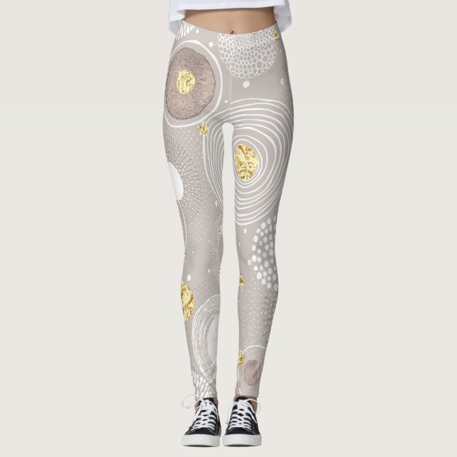 Christmas doodles: golden foil background. leggings (Framsida)