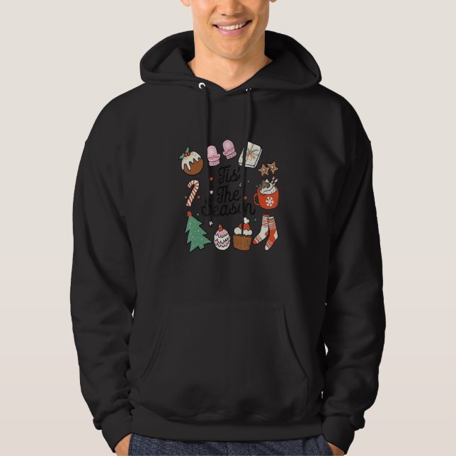 Christmas Doodles Tis' The Season Retro Holiday Co Hoodie (Framsida)