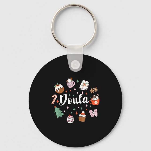 Christmas Doula Midwife Birth Worker Stpartum Xmas Nyckelring (Framsida)