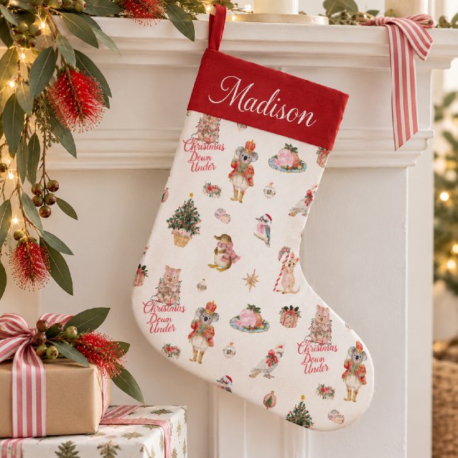 Christmas Down Under Personalized Stocking Liten Julstrumpa (Skapare uppladdad)