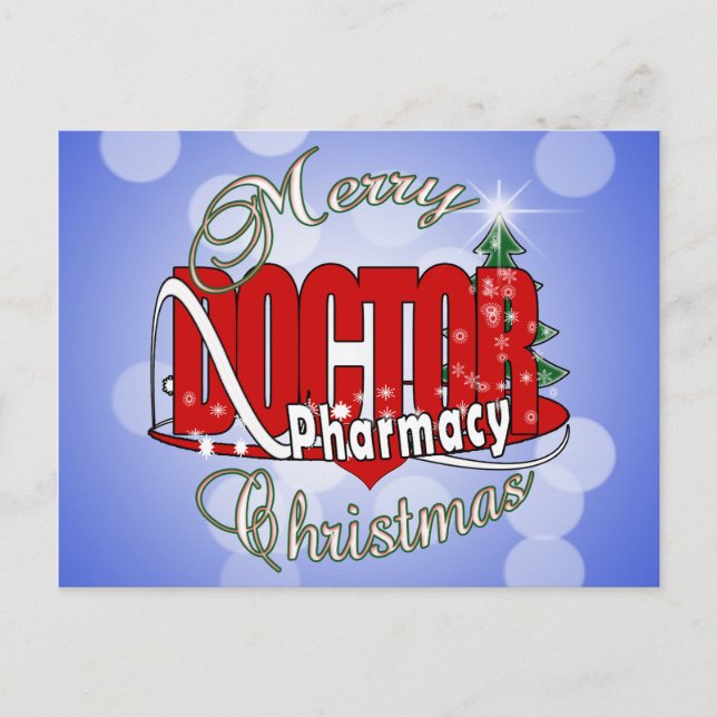 CHRISTMAS DR DOKTOR PHARMACY HELG VYKORT (Framsida)