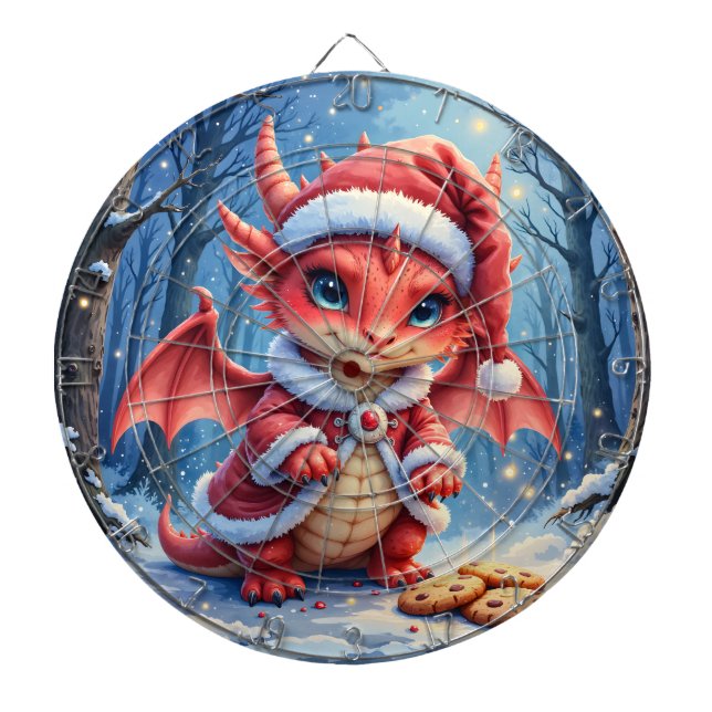 Christmas dragon, too cute to arrest,  darttavla (Framsidan)