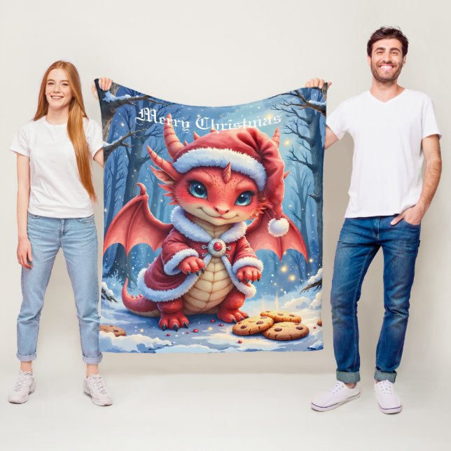 Christmas dragon, too cute to arrest,  fleecefilt (På plats)