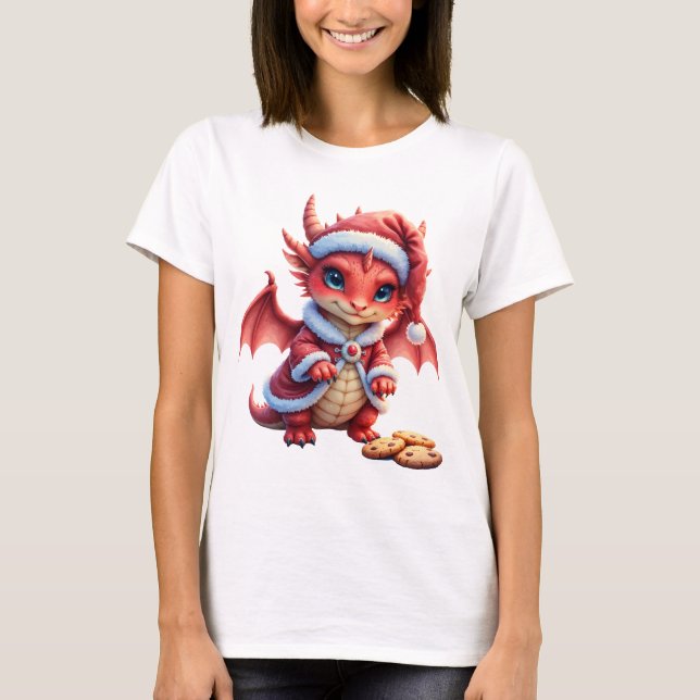 Christmas dragon, too cute to arrest,  t shirt (Framsida)