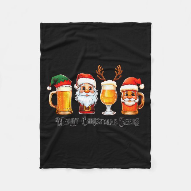 Christmas Drinking Merry Christmas Santa Beer  Fleecefilt (Framsidan)