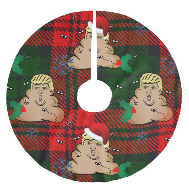 Christmas-dumptrump julafton träd skirt julgransmatta borstad polyester (Framsidan)