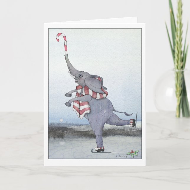 Christmas Elephant Holiday Card Helgkort (Framsida)