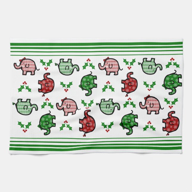 Christmas Elephant Kitchen Towel Kökshandduk (Horisontell)