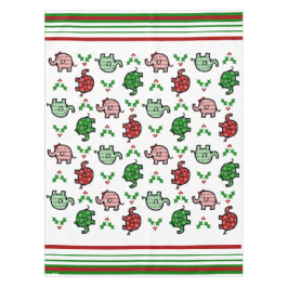 Christmas Elephant Pattern Tablecloth