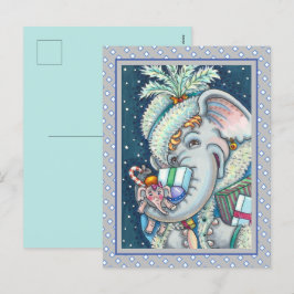 CHRISTMAS ELEPHANT, TRUNKFUL OF GIFTS & BRA CHEER HELG VYKORT