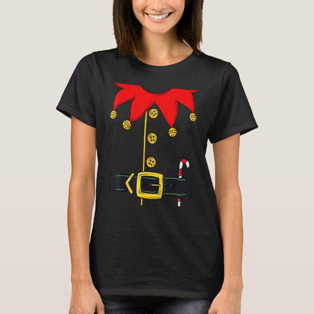 Christmas Elf Costume  Xmas Holiday T Shirt (Framsida)