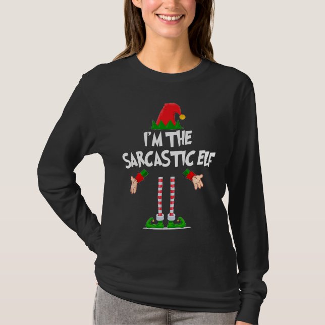 Christmas Elf  I'm The Sarcastic Elf Xmas T Shirt (Framsida)
