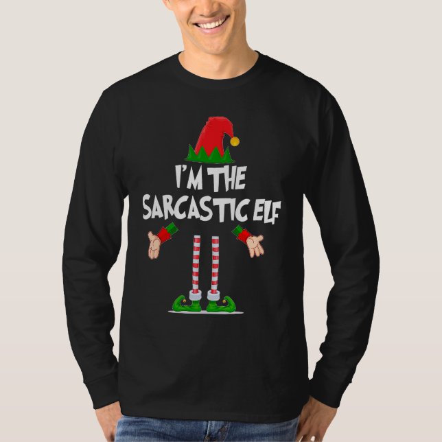 Christmas Elf  I'm The Sarcastic Elf Xmas T Shirt (Framsida)