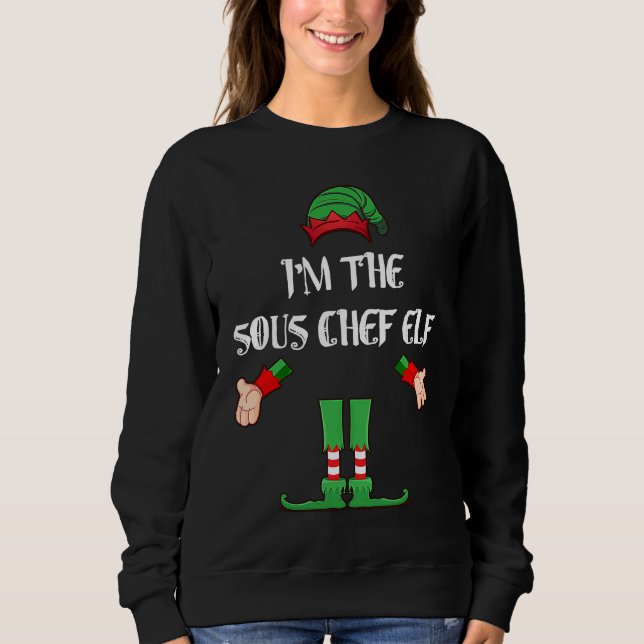 Christmas Elf  I'm The Sous Chef Elf Xmas T Shirt (Framsida)