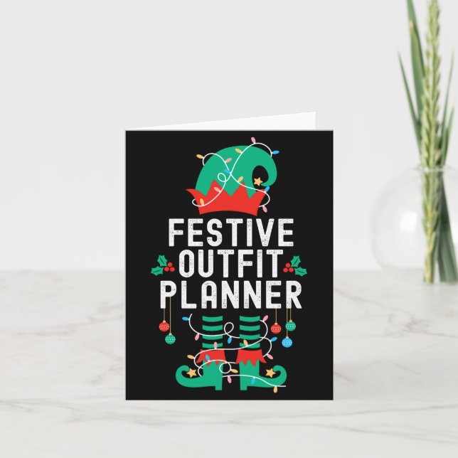 Christmas Elf Office Team Party Family Matching _1 Kort (Framsida)