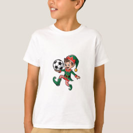 Christmas Elf Playing Soccer T Shirt